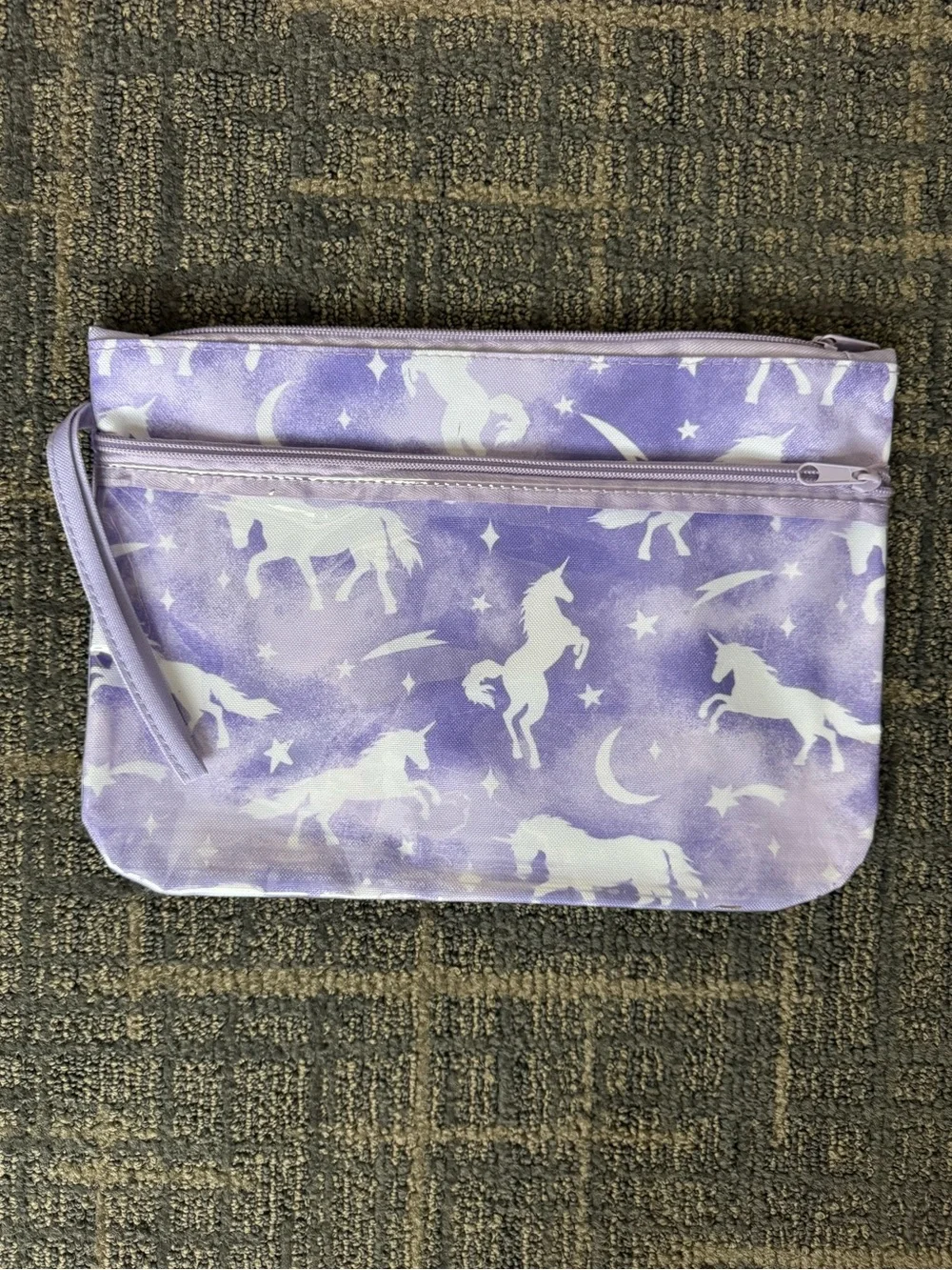 Morgan Home Unicorn Galaxy Cosmetic School Travel Pouch Purple White O/S